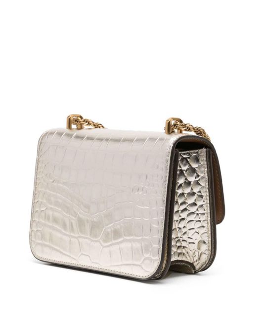 Tory Burch White Eleanor Small Leather Shoulder Bag
