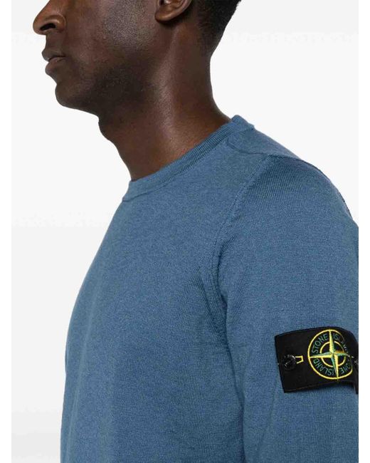 Stone Island Blue T-shirt With Patch for men