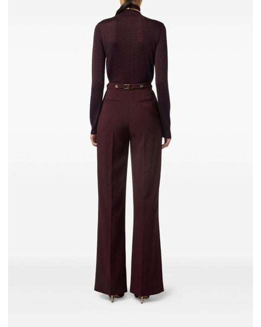 Elisabetta Franchi Purple Wool Blend Turtle-Neck Sweater