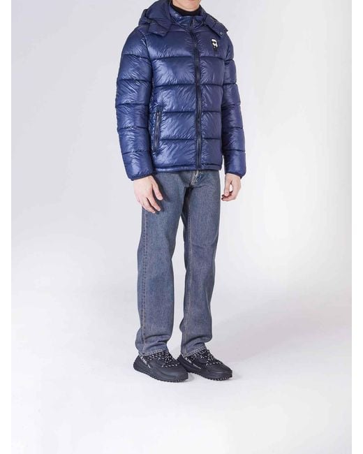Karl Lagerfeld Blue Lighweight Tokidoki Duffle Jacket for men