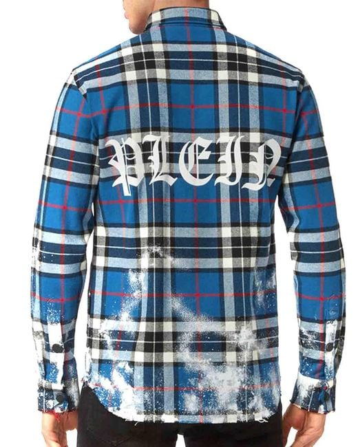 Philipp Plein Blue Cotton Shirt for men