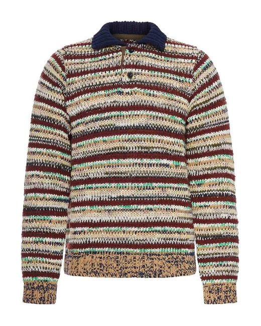 Sacai Gray Cotton Knitted Pullover for men