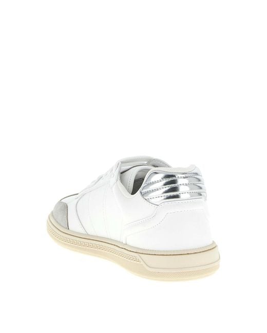 Versace White Greca Court Sneakers for men