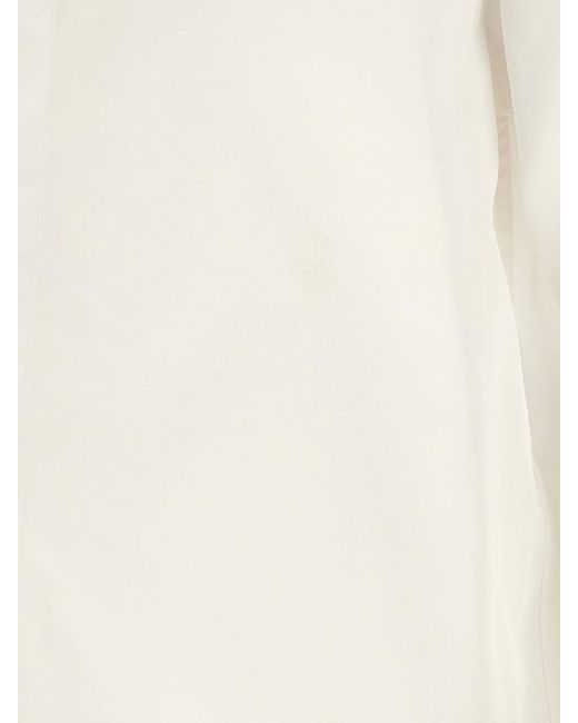 Jil Sander White Logo Embroidery Shirt for men