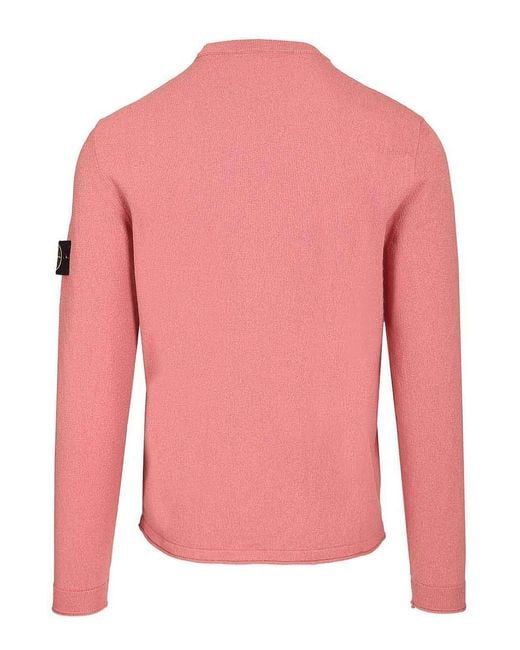 Stone Island Pink Lightweight Organic Cotton Sweater for men
