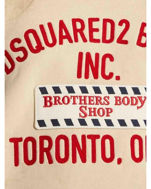DSquared² Pink Cotton Sweatshirt With Distressed Effect for men