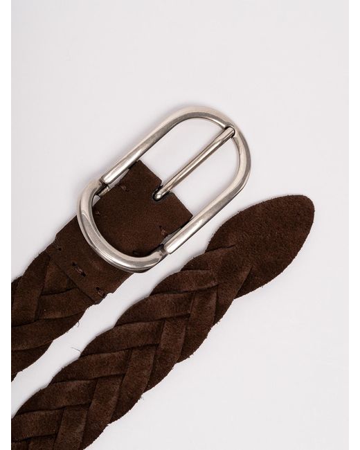 Brunello Cucinelli Brown Leather Belt for men