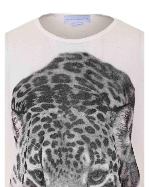 Stella McCartney Gray Cream Cloud Leopard T-Shirt
