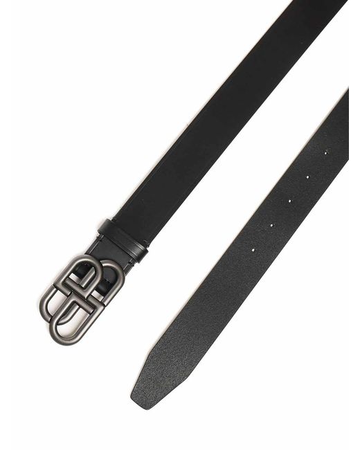Balenciaga Black Wide Belt Bb for men