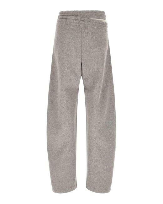 The Attico Gray Asymmetrical Double Waist Trousers