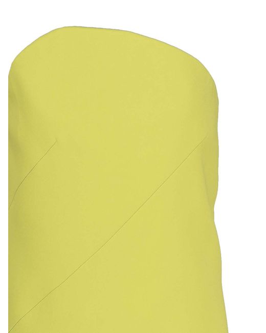 Max Mara Yellow Long Dress In Stretch Viscose