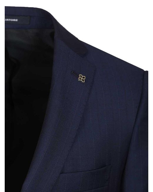 Tagliatore Blue Pinstripe Suit for men
