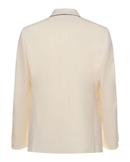 Lardini Natural Single-Breasted Stretch Wool Jacket for men