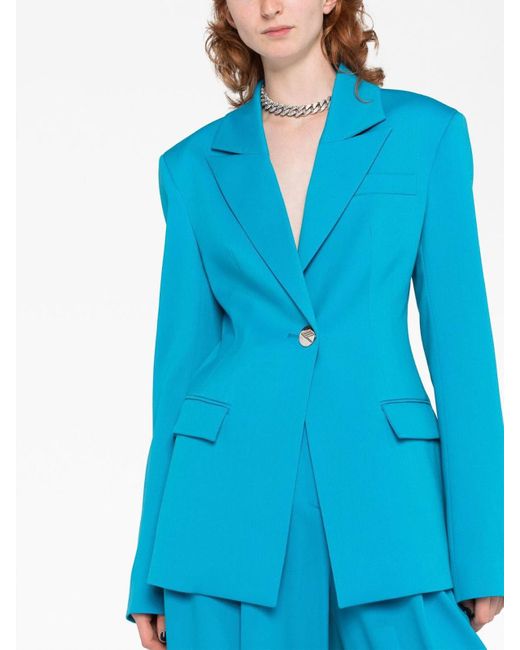 The Attico Blue Single Breasted Blazer