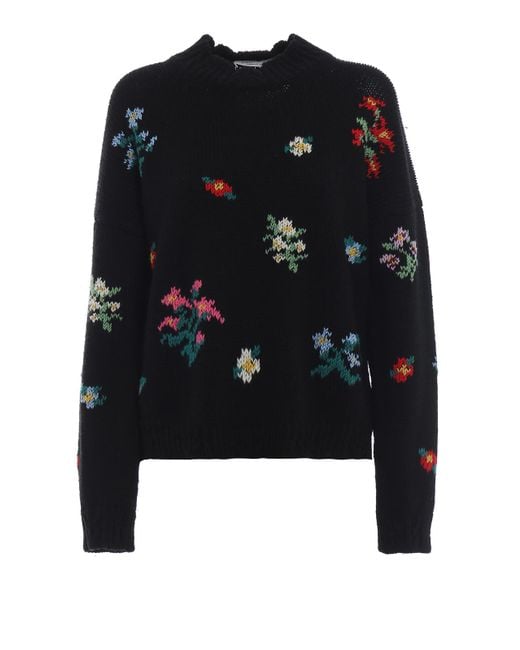 Philosophy Di Lorenzo Serafini Black Multicolour Embroidered Wool Jumper