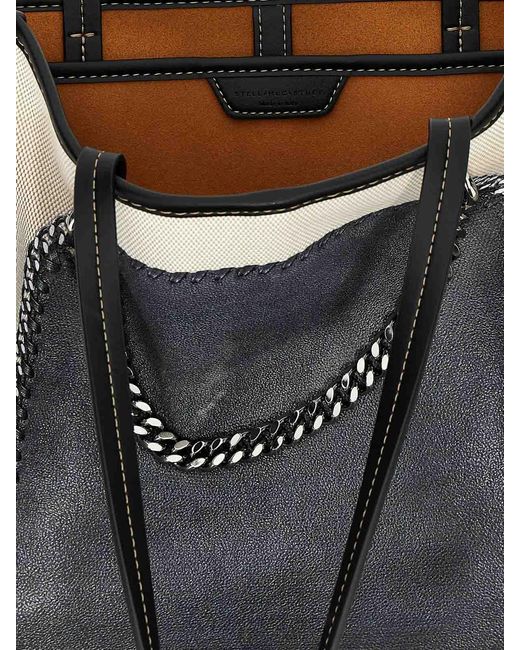 Stella McCartney Black Trompe Loeil Print On Shopping Bag