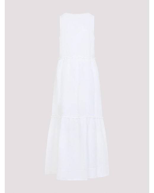 Peserico White Linen Long Dress
