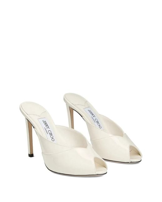 Jimmy Choo White Brigitte Slip-On Mules