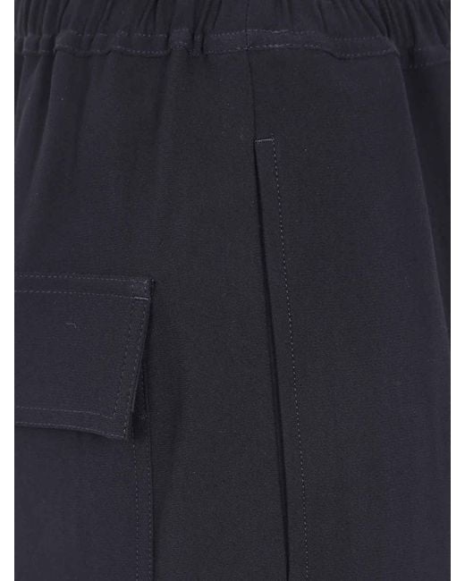 Rick Owens Blue Drawstring Astaires Cropped Trousers