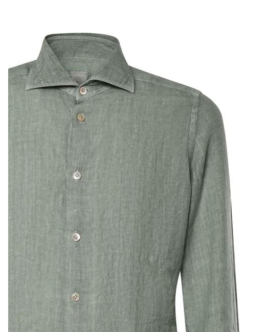 Eleventy Green Dandy Linen Shirt for men