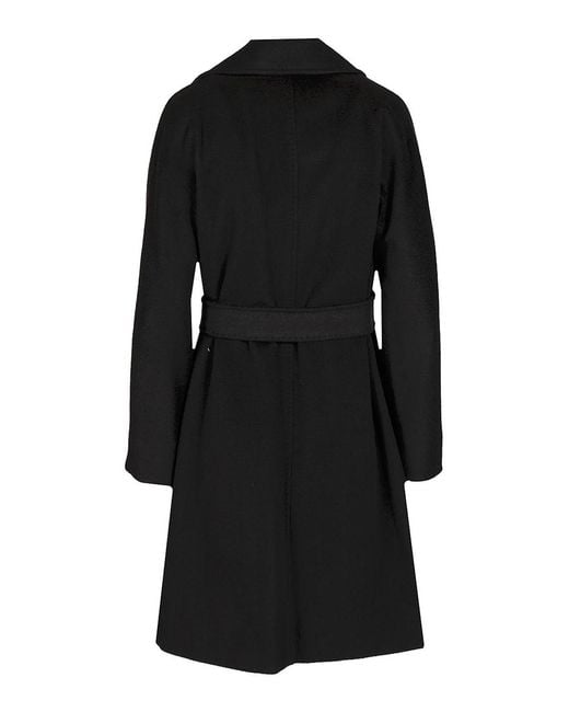 Max Mara Black Wool Dressing Gown Coat