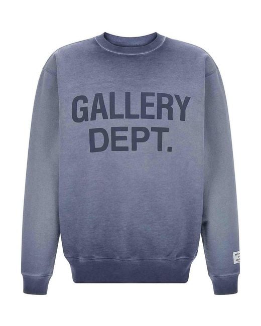 GALLERY DEPT. Blue Logo Crew Neck Sweatshirt for men