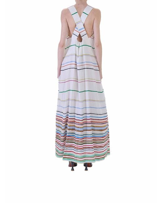 Paul Smith White Long Multi-Stripe Dress Ps