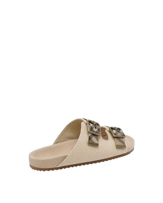 Burberry White Urchin Rafia Sandals