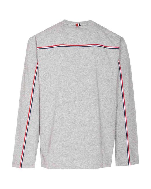 Thom Browne Gray Rey Oversized Long Sleeves Top for men