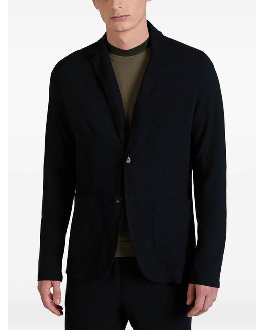 Zanone Blue Blazer With Patch Pockets for men