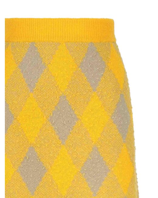 Burberry Yellow Wool Skirt