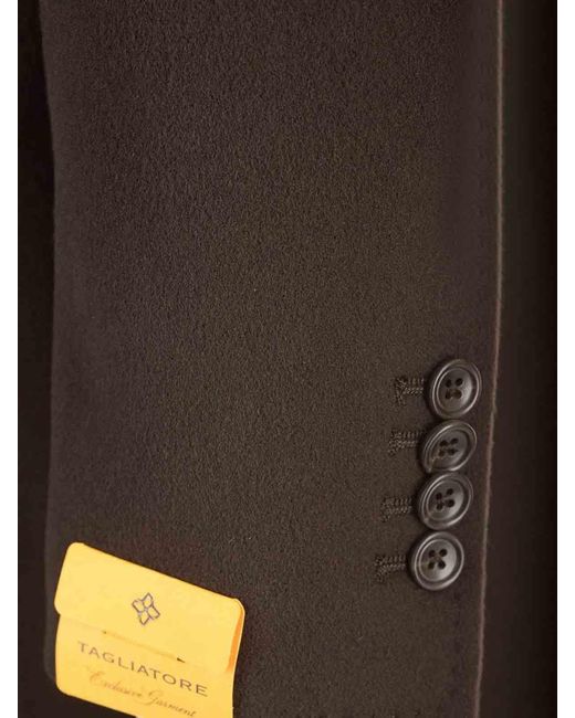 Tagliatore Brown Wool And Cashmere Coat for men