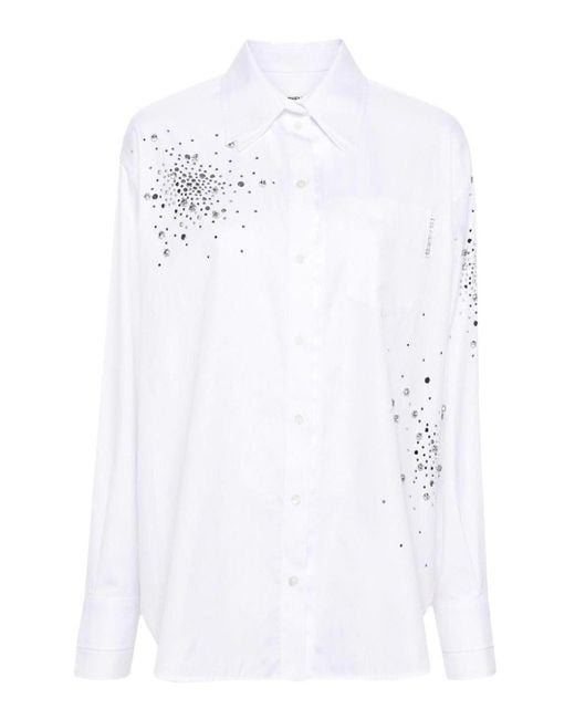 Des Phemmes White Oversized Button-Up Shirt