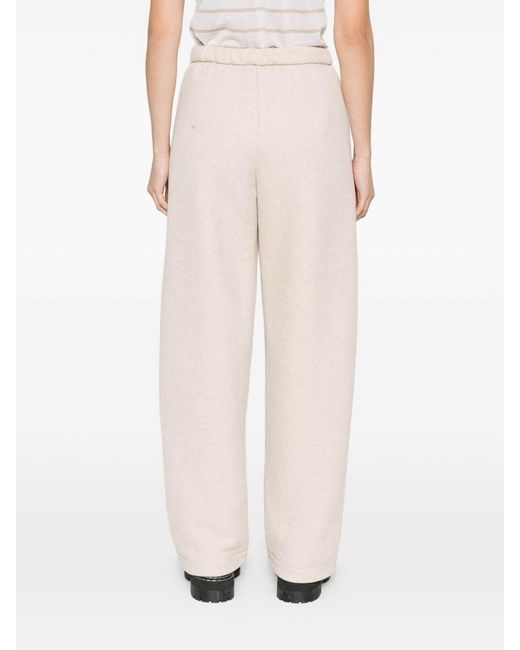 Max Mara White Dente Cotton Fleece Trousers