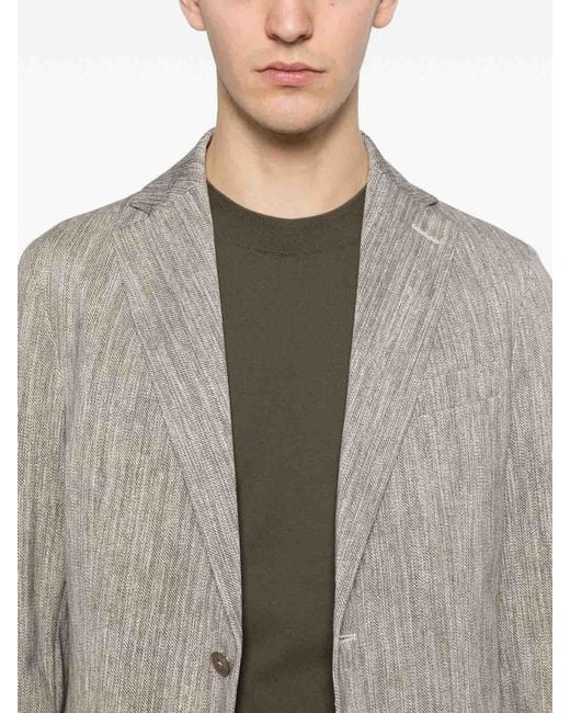 Circolo 1901 Gray Cotton Scrub Jacket With Notch Lapels for men