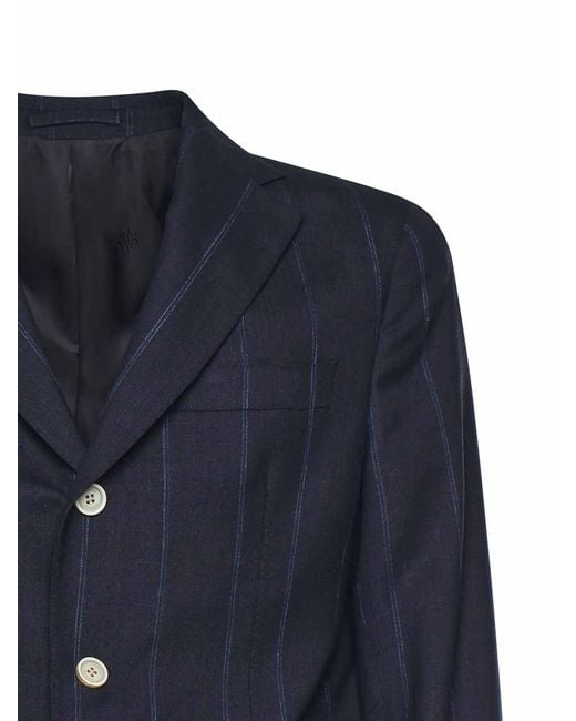 Eleventy Blue Single-Breasted Pinstripe Suit for men