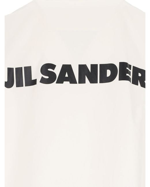 Jil Sander White Single-Breasted Logo Jacket