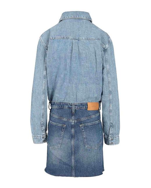 7 For All Mankind Blue Ipanema Mini Dress