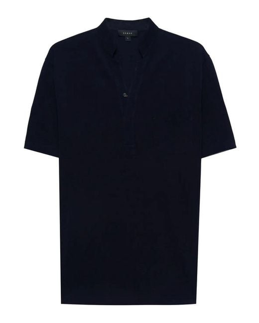Sease Blue 'Fish Tail' Short Sleeve Polo for men