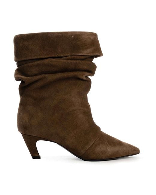Ash Brown Virgee Suede Ankle Boot