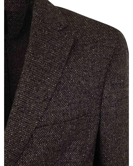 Zegna Black Wool And Silk Blend Jacket for men