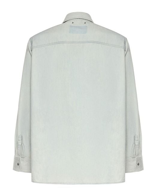 Golden Goose Deluxe Brand White Denim Overshirt for men
