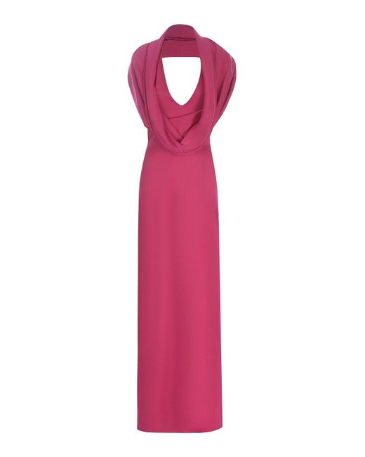 GIUSEPPE DI MORABITO Pink Cady Maxi Dress