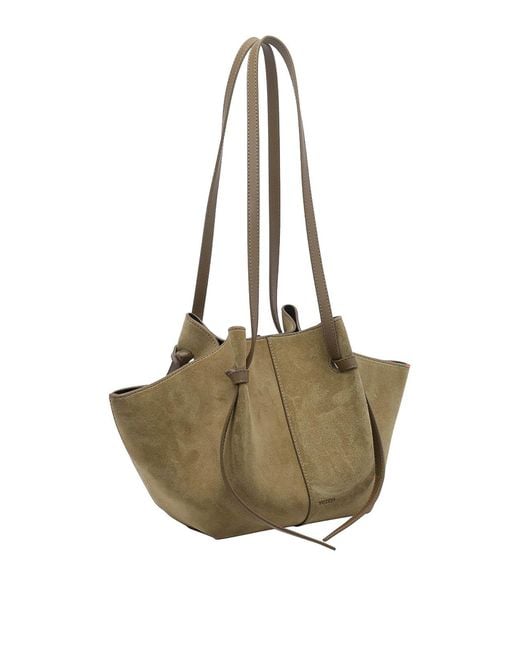 Yuzefi Natural Fennel Suede Mochi Shoulder Bag