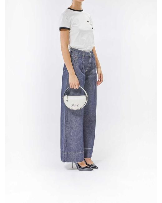 Karl Lagerfeld Metallic K/Signature Round Crossbody