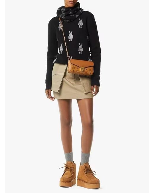 MCM Brown Tracy Leather Crossbody