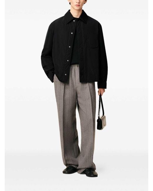AMI Black Nylon Overshirt