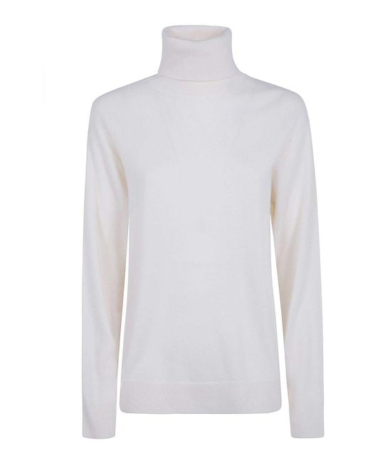 P.A.R.O.S.H. White Cashmere Turtle Neck Sweater