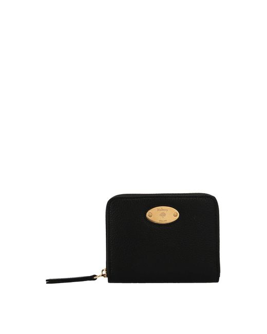 Mulberry Black Plaque Wallet Logo