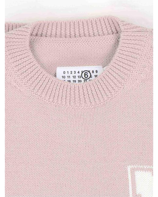 MM6 by Maison Margiela Pink Logo Sweater for men